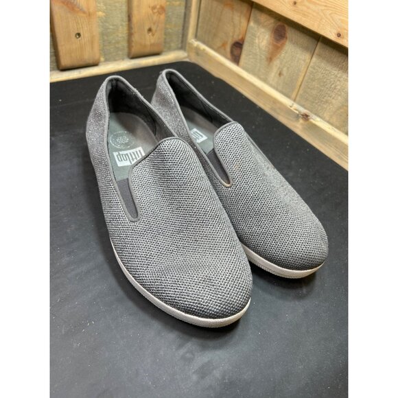 Fitflop Uberknit Slip On Loafers Gray Casual Comfort Shoes - Picture 2 of 7